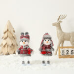 20cm/30cm Red&Grey Christmas Snowman Doll - Image 3
