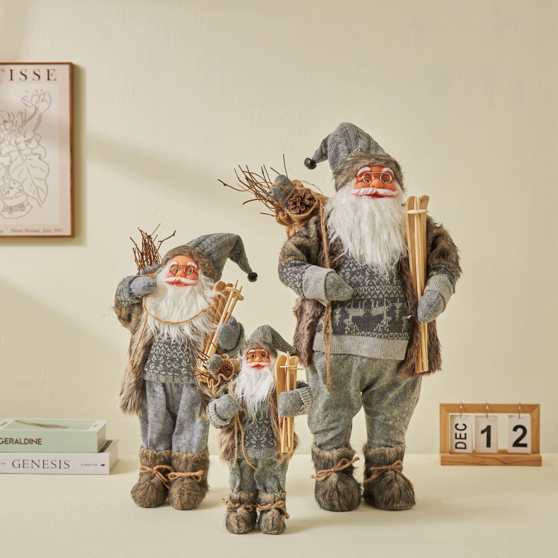 主图_01 203- 30cm/45cm/60cm Grey Santa Claus Doll - Image 1