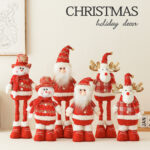 45cm Gold＆Red Snowflake Sitting Doll:Santa Claus(Long legs)