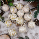 7.5cm Foam Snowflake Paiting Christmas Ball Ornament - Image 2