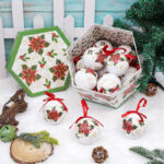 7.5cm Foam Flower Christmas Ball Ornament - Image 2