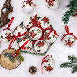 7.5cm Foam Flower Christmas Ball Ornament - Image 4