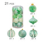 10cm Lake Blue Square Tube Christmas Ball Ornament Collection - Image 5