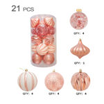 10cm Rose Gold Square Tube Christmas Ball Ornament Collection - Image 4