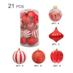 10cm Red Square Tube Christmas Ball Ornament Collection - Image 5