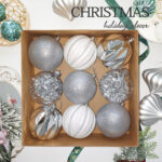 10cm Sliver Square Tube Christmas Ball Ornament Collection