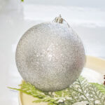 10cm Sliver Square Tube Christmas Ball Ornament Collection - Image 3