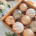 10cm Champagne Gold Square Tube Christmas Ball Ornament Collection - Image 2