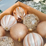 10cm Champagne Gold Square Tube Christmas Ball Ornament Collection - Image 3