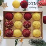 8cm Classic Paiting Flocking Christmas Ball Ornament Collection Box