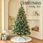 Frosted Mied Tips Christmas Tree with Pine Cones & Red Berry