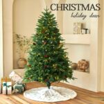 180cm Artificial Christmas Tree with Lights&Pine Cone &Red Berry