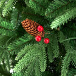 180cm Artificial Christmas Tree with Lights&Pine Cone &Red Berry - Image 2