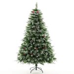 Frosted Mied Tips Christmas Tree with Pine Cones & Red Berry - Image 2