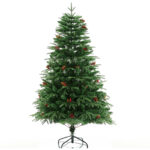 180cm Artificial Christmas Tree with Lights&Pine Cone &Red Berry - Image 3