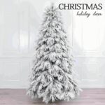 Flocked Christmas Tree Mixed Tips with Clear LED Lights