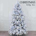 Pine Needles PE Flocked Christmas Tree with Pine Cone Thicken