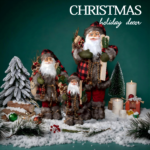 30cm/45cm/60cm Red Plaid Skateboard Santa Claus Doll
