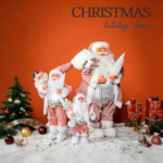 30cm/45cm/60cm Pink Holding Tree Santa Doll with Bag