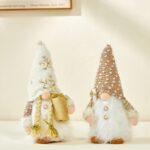 Champagne Gold Faceless Christmas toys with lights Santa Claus Doll - Image 2