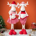 85cm Cartoon Elk Doll Christmas Ornament - 图片 2