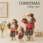 30cm/45cm/60cm Gray Red and White Sweater Skateboard Santa Claus Doll