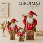 30cm/45cm/60cm Red Knitted Wreath Santa Claus Doll