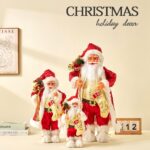 30cm/45cm/60cm Red＆Gold Sequins Socks Santa Claus Doll