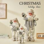 30cm/45cm/60cm Gray Nordic Style Santa Doll with light Santa Claus Doll