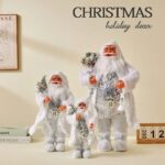 30cm/45cm/60cm Silver Sequin Nordic Style Santa Claus Doll