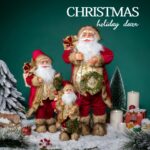 30cm/45cm/60cm Red & Gold Santa Doll with Bag Santa Claus Doll