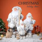 30cm/45cm/60cm White Nordic Skateboard Santa Claus Doll