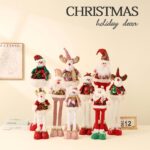 24cm/28cm/32cm Sequin Telescopic Leg Christmas Doll Ornament