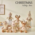 30cm/40cm Champagne Gold Seated/Long-Legged Christmas doll ornament