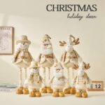 45cm/50cm Champagne Gold Bantam and Telescopic Leg Christmas Doll Ornament