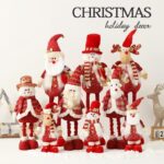 Red-Golden, White-Haired, Extendable Plush Toy Christmas Doll