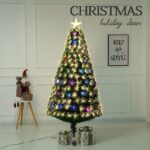 150cm Fiber Optic Tree with Star,Warm White Colorful Led Light