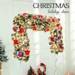 200cm Fiber Optic Garland with Red Flowers and Ornaments