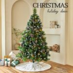 Artificial Frosted Tips Christmas Tree with Pine Cone &Red Berry