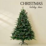 Frosted Tips Artificial  Christmas Tree with Pine Cone, Red Berry