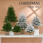 Retro Square Basin Artificial Classic Christmas Tree