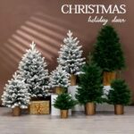 PE Christmas tree Set with Golden Pot Tabletop Tree