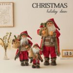 30cm/45cm/60cm Red Grey Brown Cloth Lantern Santa Claus Doll
