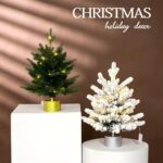 45cm Music Box Rotating Music Christmas Tree Flocking Mini Bare Tree Set
