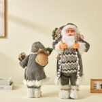 30cm/45cm/60cm Grey Plaid Nordic Style Santa Claus Doll - 图片 2