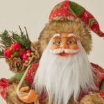 30cm/45cm/60cm Red Cloth with Green Figure&Brown Hair Santa Claus Doll - Image 2
