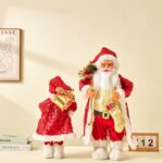 30cm/45cm/60cm Red＆Gold Sequins Socks Santa Claus Doll - Image 2