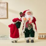 30cm/45cm/60cm Red＆Green Wreath Santa Claus Doll - Image 2