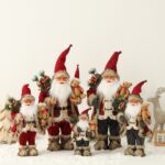 30cm/45cm/60cm Red Plaid & Bear Toy Santa Claus Doll - Image 2