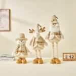 45cm/50cm Champagne Gold Bantam and Telescopic Leg Christmas Doll Ornament - Image 2